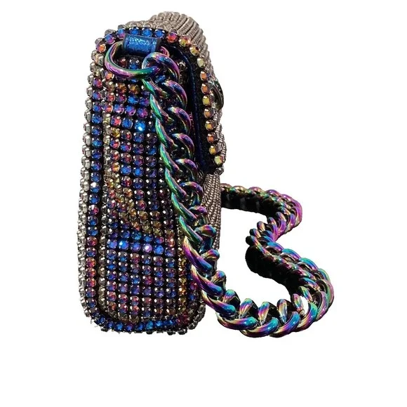 Kurt Geiger Party Shoulder Bag Multicolor Purple Micro Kensington NWT - Picture 4 of 7